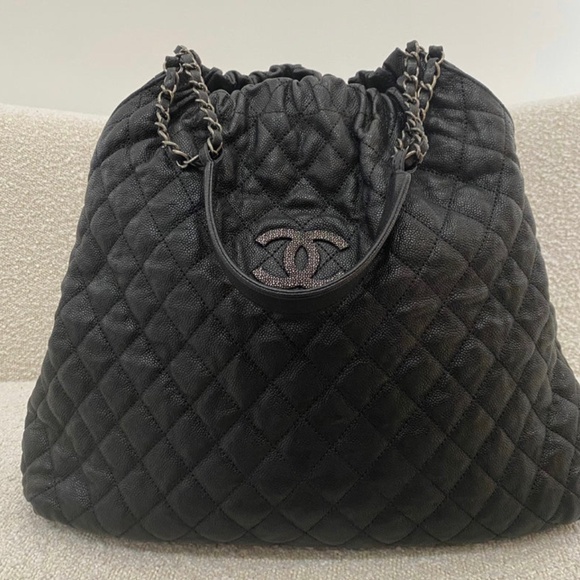 Authentic Pre-Owned Chanel Black Caviar Elastic CC Tote - Picture 1 of 16
